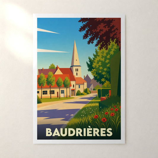 Affiche Baudrières – sans cadre, accrochée au mur