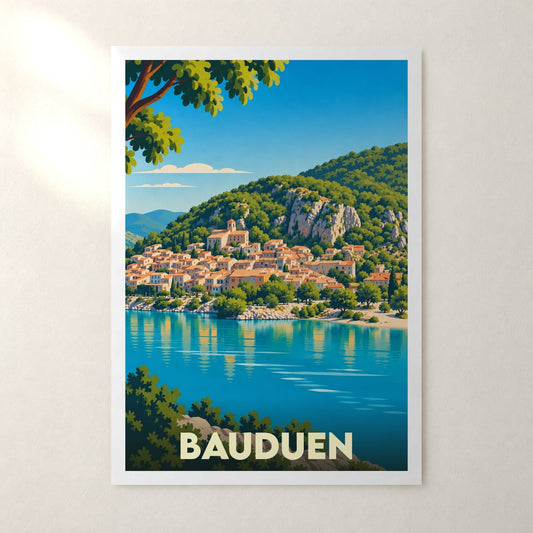 Affiche Bauduen – sans cadre, accrochée au mur