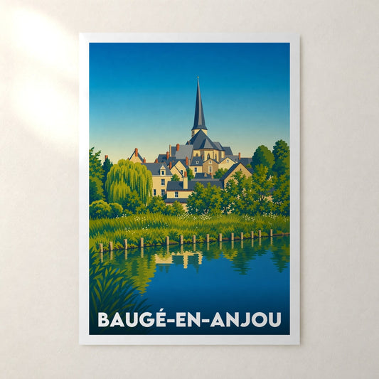 Affiche Baugé-en-Anjou – sans cadre, accrochée au mur