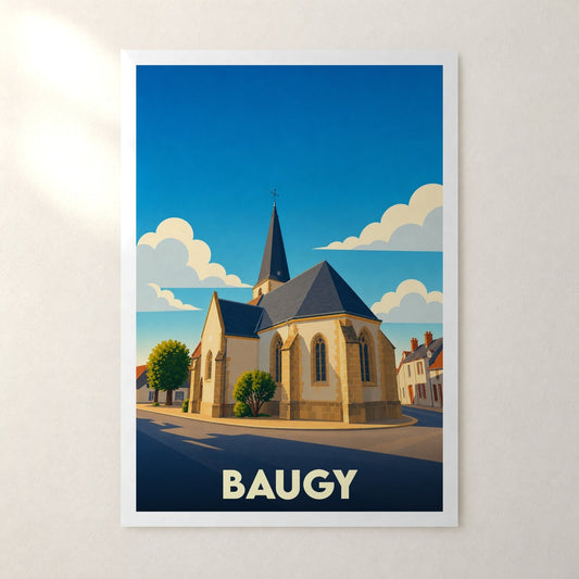 Affiche Baugy – sans cadre, accrochée au mur