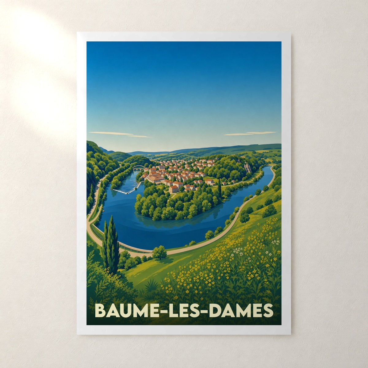 Affiche Baume-les-Dames – sans cadre, accrochée au mur