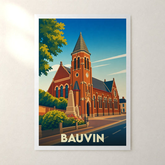 Affiche Bauvin – sans cadre, accrochée au mur