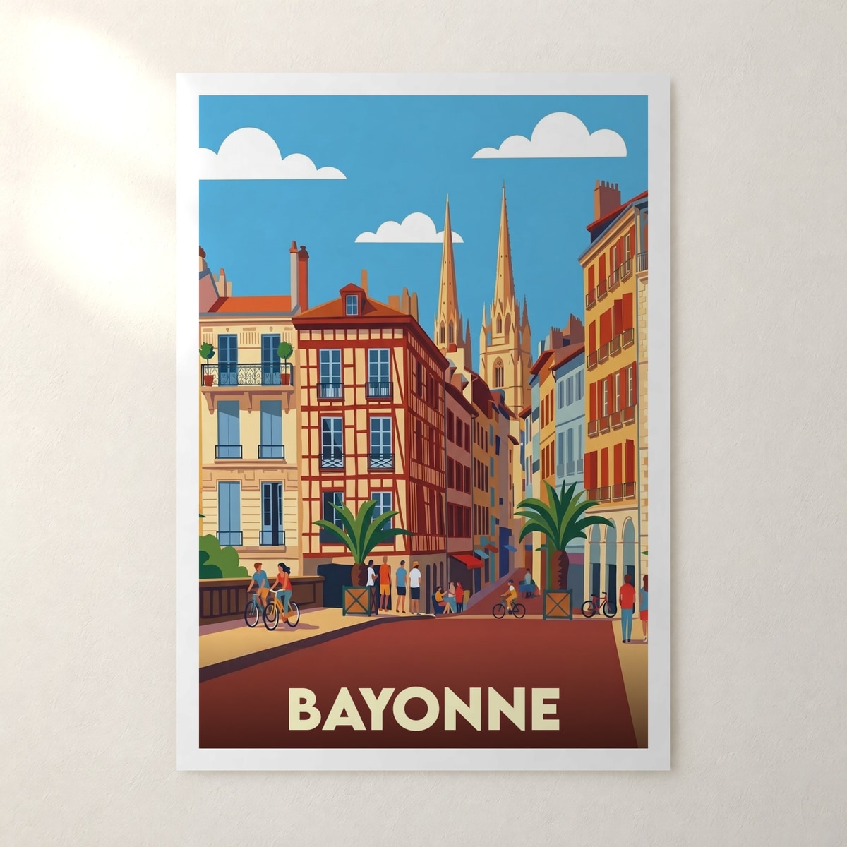 Affiche Bayonne – sans cadre, accrochée au mur