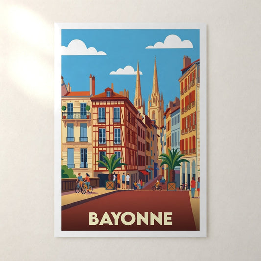 Affiche Bayonne – sans cadre, accrochée au mur