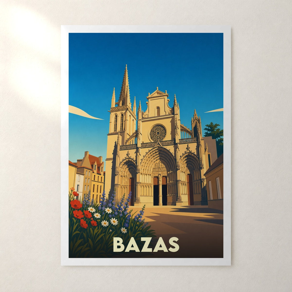 Affiche Bazas – sans cadre, accrochée au mur