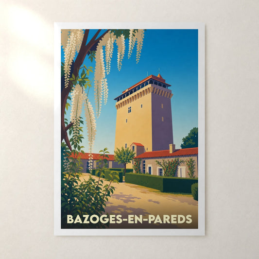 Affiche Bazoges-en-Pareds – sans cadre, accrochée au mur