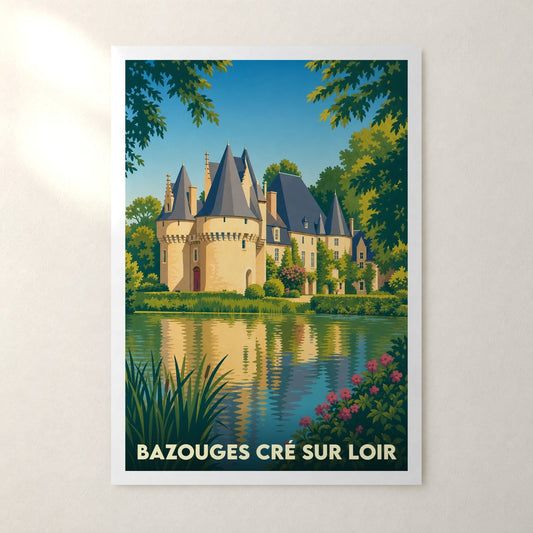 Affiche Bazouges Cré sur Loir – sans cadre, accrochée au mur