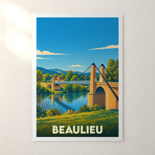 Affiche Beaulieu (Haute-Loire) – sans cadre, accrochée au mur