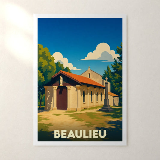 Affiche Beaulieu – sans cadre, accrochée au mur