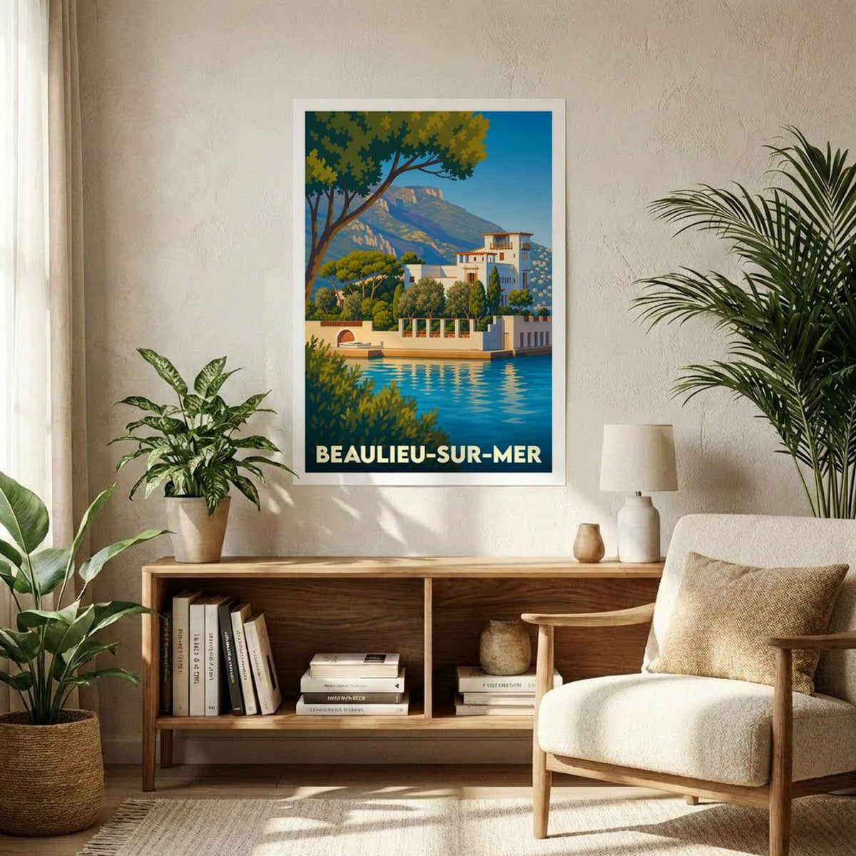 Affiche A1 (59,4 x 84,1 cm) Sans cadre souvenir de Beaulieu-sur-Mer
