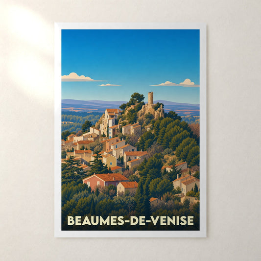 Affiche Beaumes-de-Venise – sans cadre, accrochée au mur