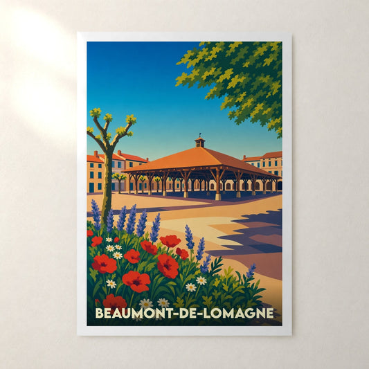 Affiche Beaumont-de-Lomagne – sans cadre, accrochée au mur