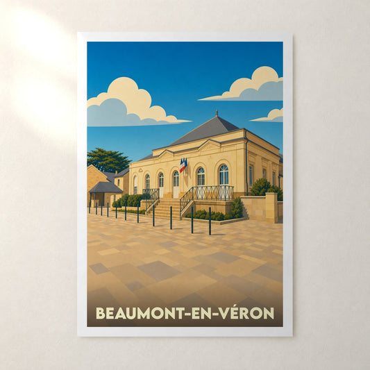 Affiche Beaumont-en-Véron – sans cadre, accrochée au mur