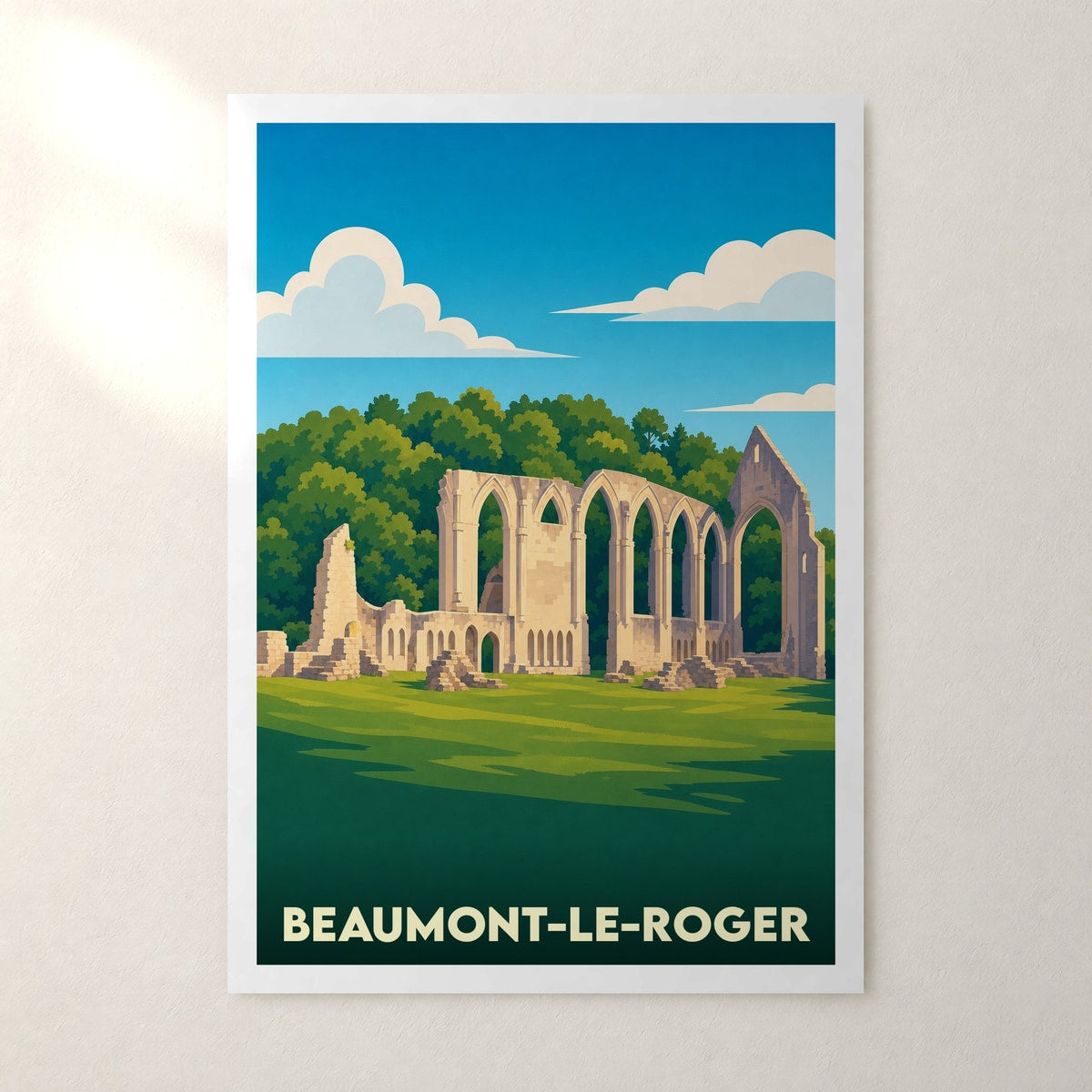 Affiche Beaumont-le-Roger – sans cadre, accrochée au mur
