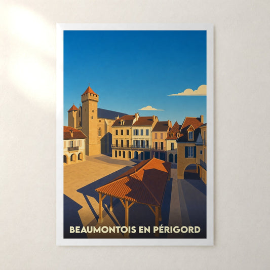 Affiche Beaumontois en Périgord – sans cadre, accrochée au mur