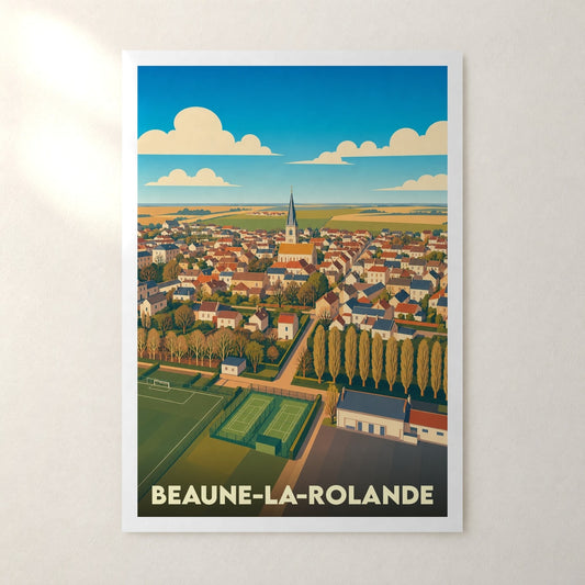 Affiche Beaune-la-Rolande – sans cadre, accrochée au mur