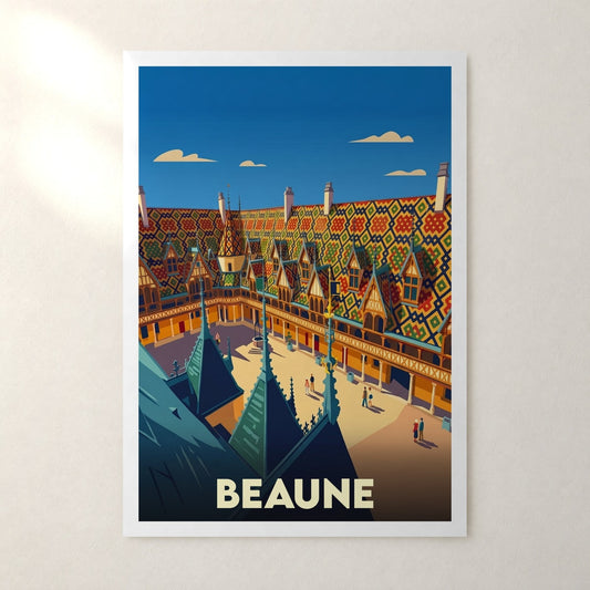 Affiche Beaune – sans cadre, accrochée au mur