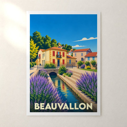 Affiche Beauvallon (Drôme) – sans cadre, accrochée au mur