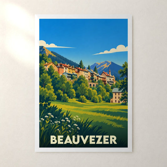 Affiche Beauvezer – sans cadre, accrochée au mur