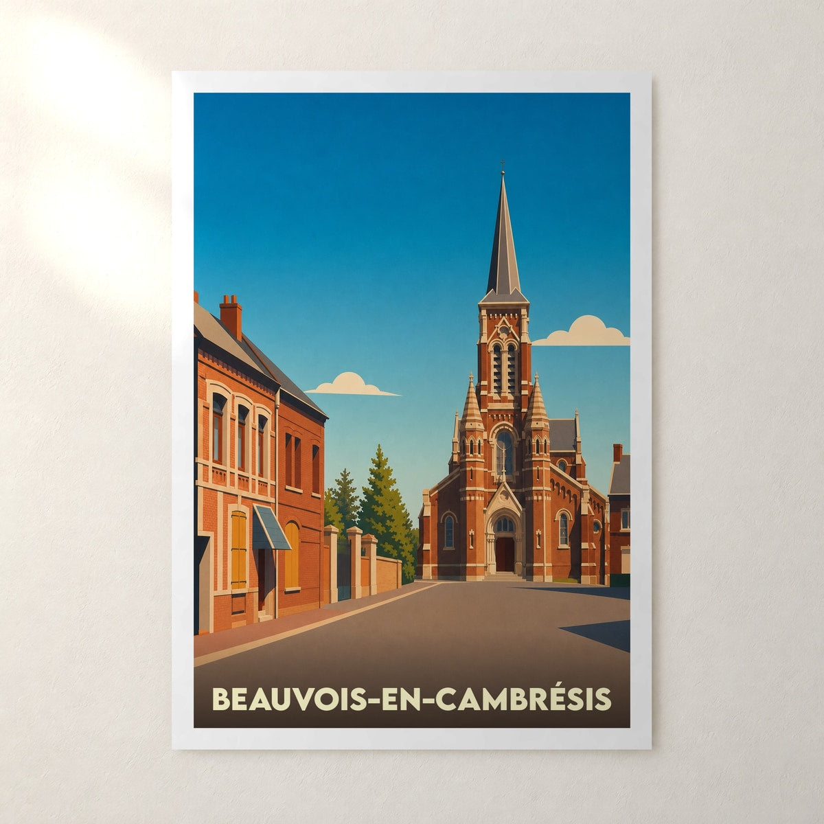 Affiche Beauvois-en-Cambrésis – sans cadre, accrochée au mur