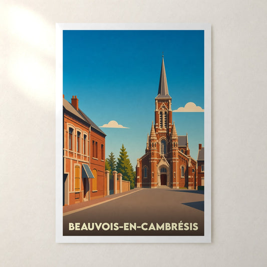 Affiche Beauvois-en-Cambrésis – sans cadre, accrochée au mur