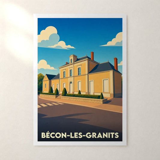 Affiche Bécon-les-Granits – sans cadre, accrochée au mur