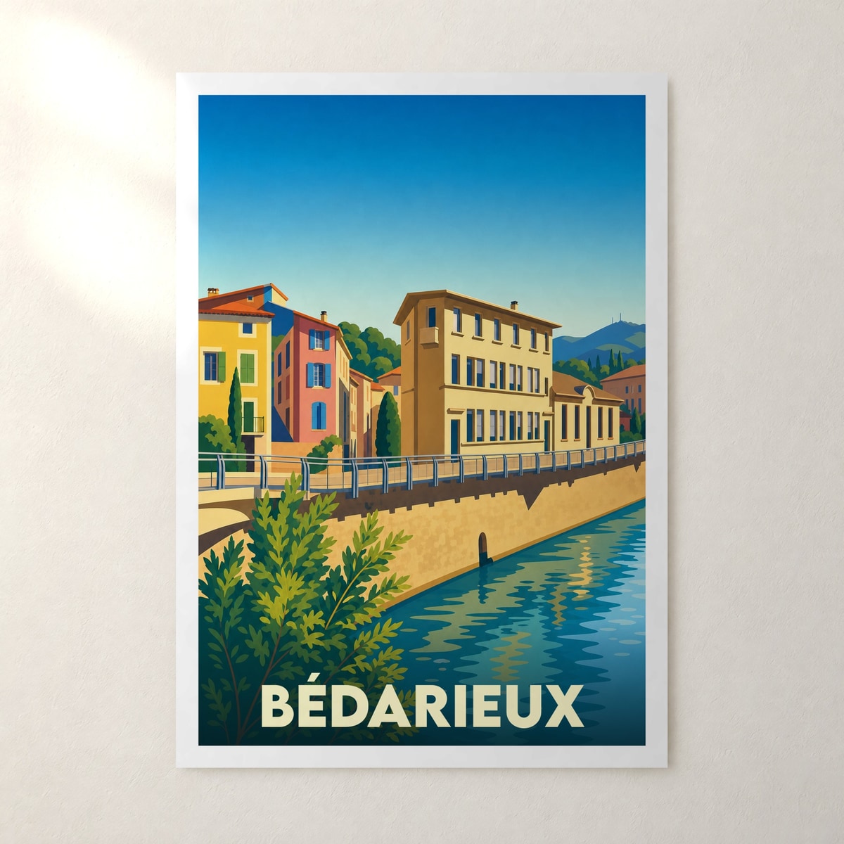 Affiche Bédarieux – sans cadre, accrochée au mur
