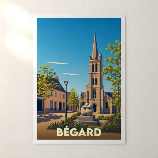 Affiche Bégard – sans cadre, accrochée au mur
