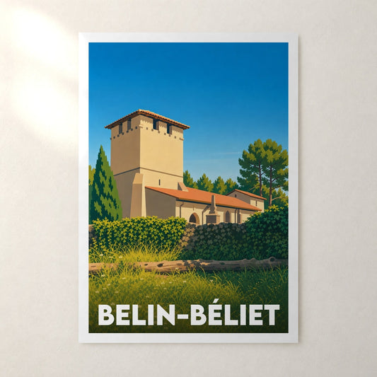 Affiche Belin-Béliet – sans cadre, accrochée au mur