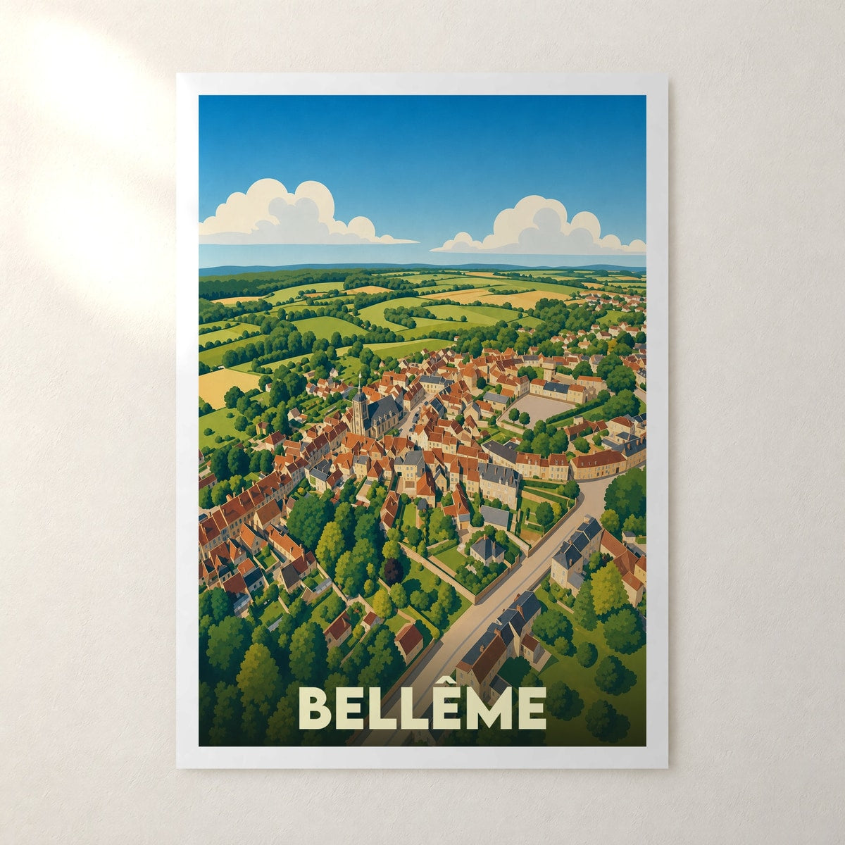 Affiche Bellême – sans cadre, accrochée au mur
