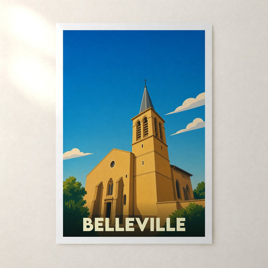 Affiche Belleville – sans cadre, accrochée au mur