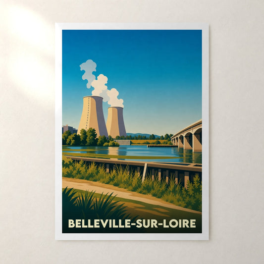 Affiche Belleville-sur-Loire – sans cadre, accrochée au mur