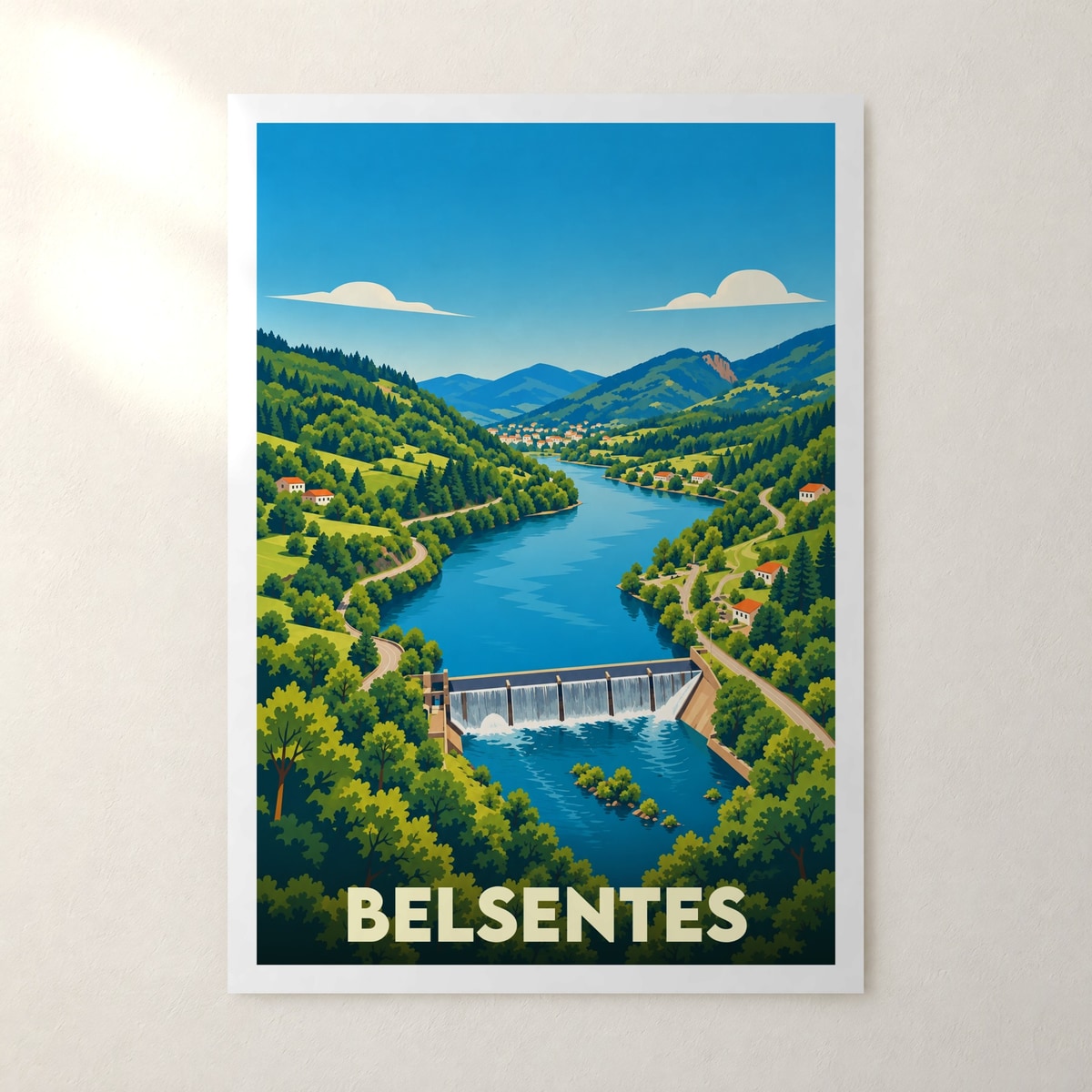 Affiche Belsentes – sans cadre, accrochée au mur