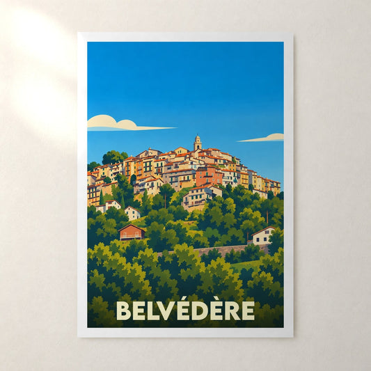 Affiche Belvédère – sans cadre, accrochée au mur