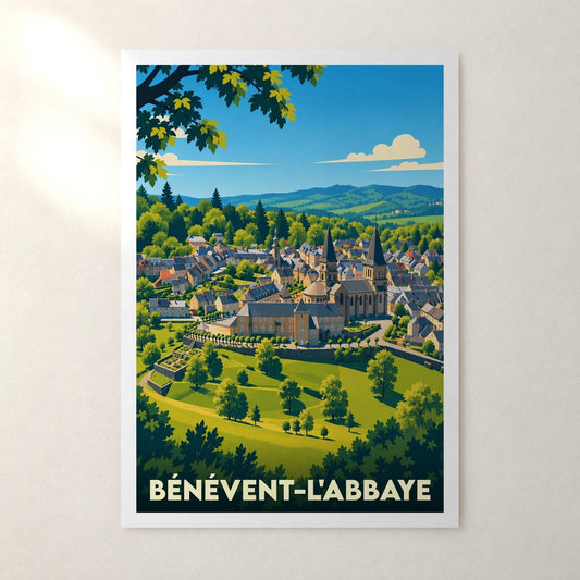 Affiche Bénévent-l'Abbaye – sans cadre, accrochée au mur