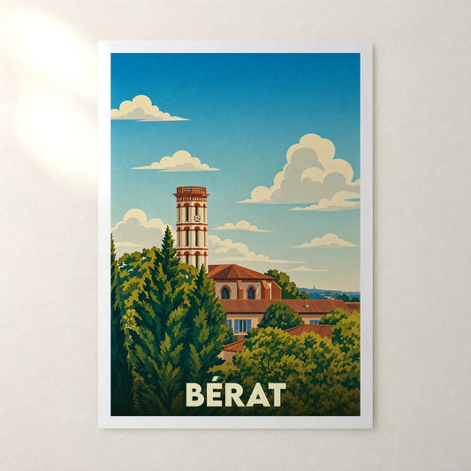 Affiche Bérat – sans cadre, accrochée au mur
