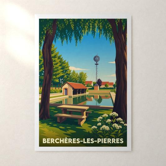 Affiche Berchères-les-Pierres – sans cadre, accrochée au mur