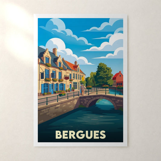Affiche Bergues – sans cadre, accrochée au mur