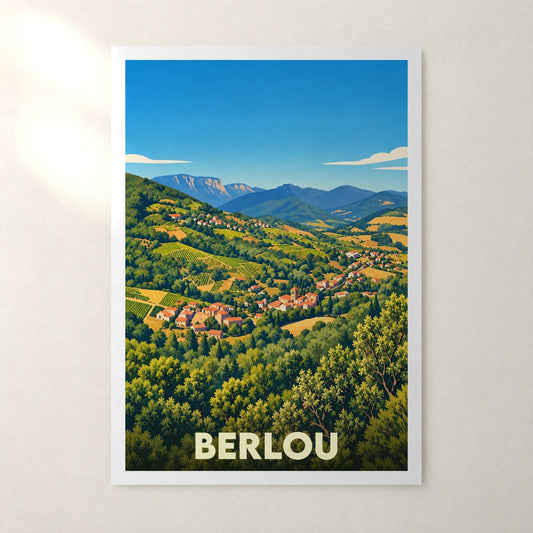 Affiche Berlou – sans cadre, accrochée au mur