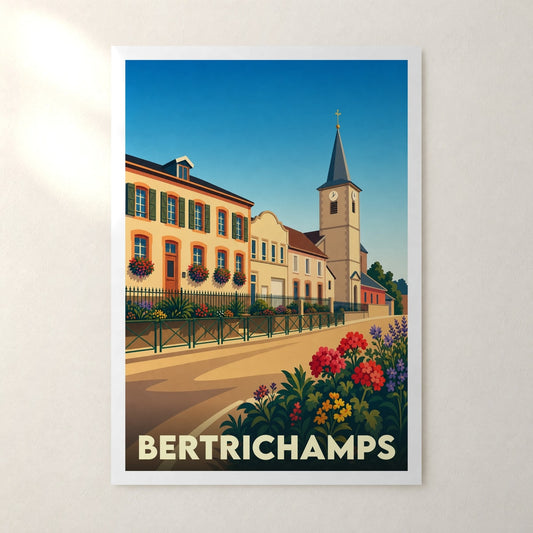 Affiche Bertrichamps – sans cadre, accrochée au mur