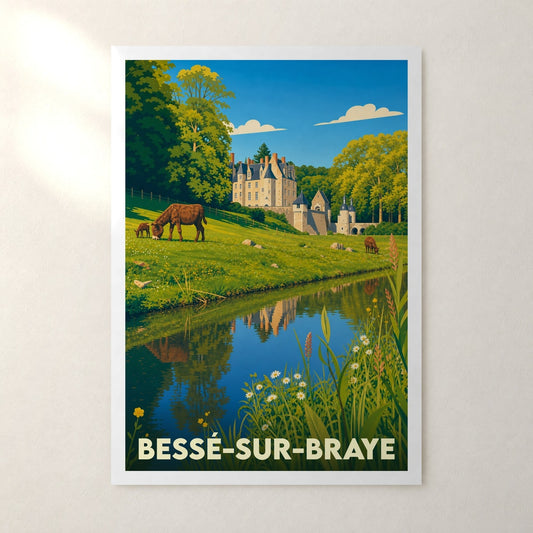 Affiche Bessé-sur-Braye – sans cadre, accrochée au mur
