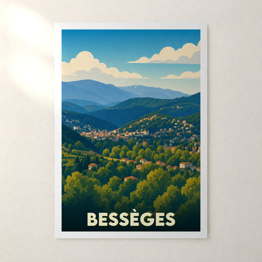 Affiche Bessèges – sans cadre, accrochée au mur