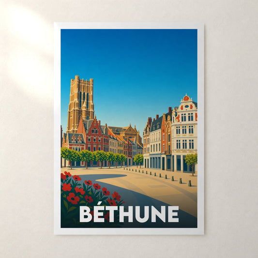 Affiche Béthune – sans cadre, accrochée au mur