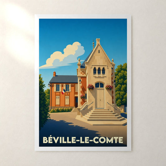 Affiche Béville-le-Comte – sans cadre, accrochée au mur