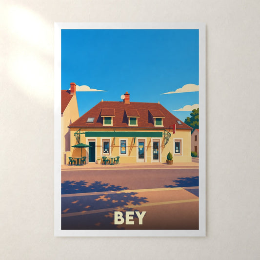Affiche Bey (Saône-et-Loire) – sans cadre, accrochée au mur