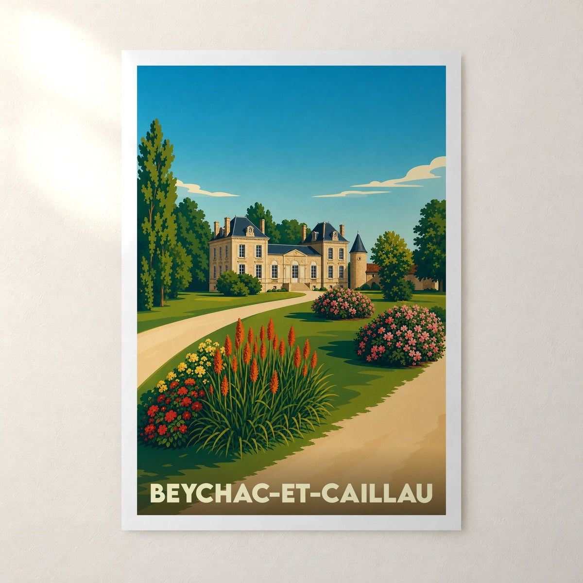 Affiche Beychac-et-Caillau – sans cadre, accrochée au mur