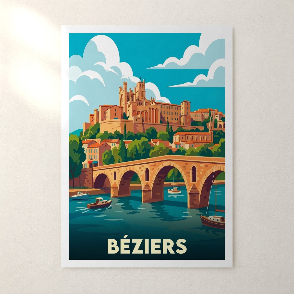Affiche Béziers – sans cadre, accrochée au mur