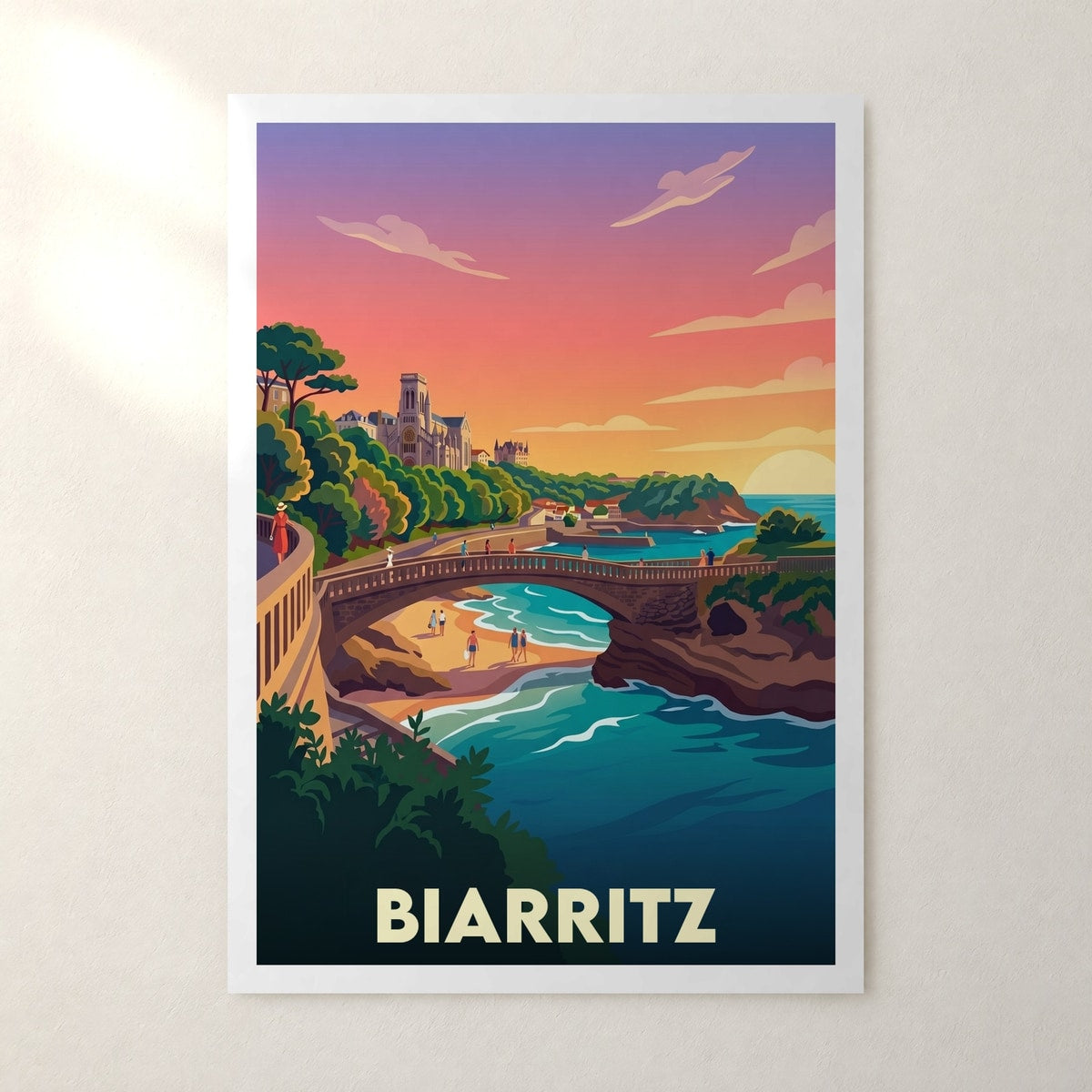 Affiche Biarritz – sans cadre, accrochée au mur