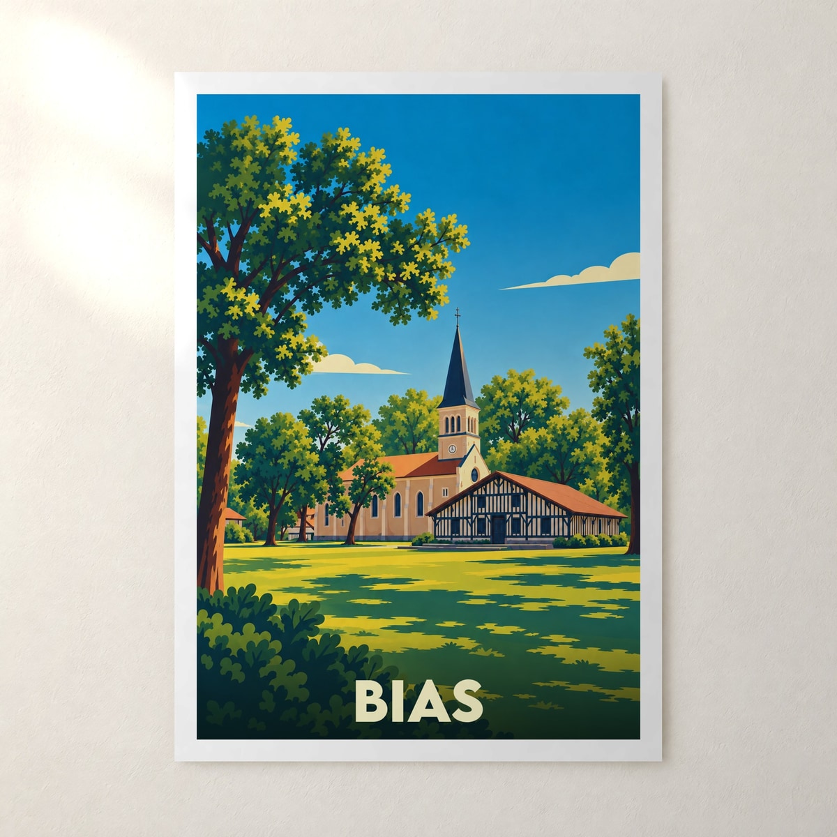 Affiche Bias (Landes) – sans cadre, accrochée au mur