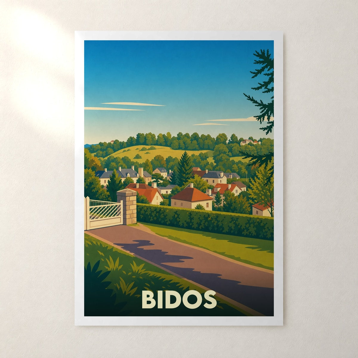 Affiche Bidos – sans cadre, accrochée au mur